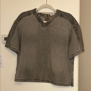 Denim Zara Gray Boxy Oversized Short Sleeve Tee